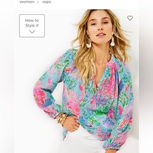 Lilly Pulitzer Elsa Silk Top. Size Small.